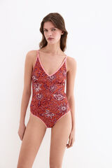Pedro del Hierro Ba&ntilde;ador estampado con contrastes Coral