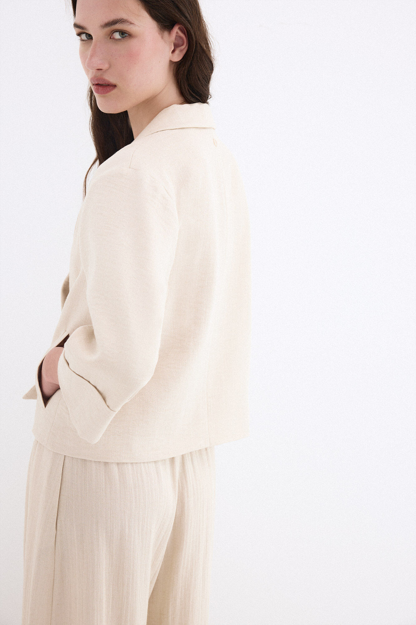 Pedro del Hierro Blazer fluida Marr&oacute;n