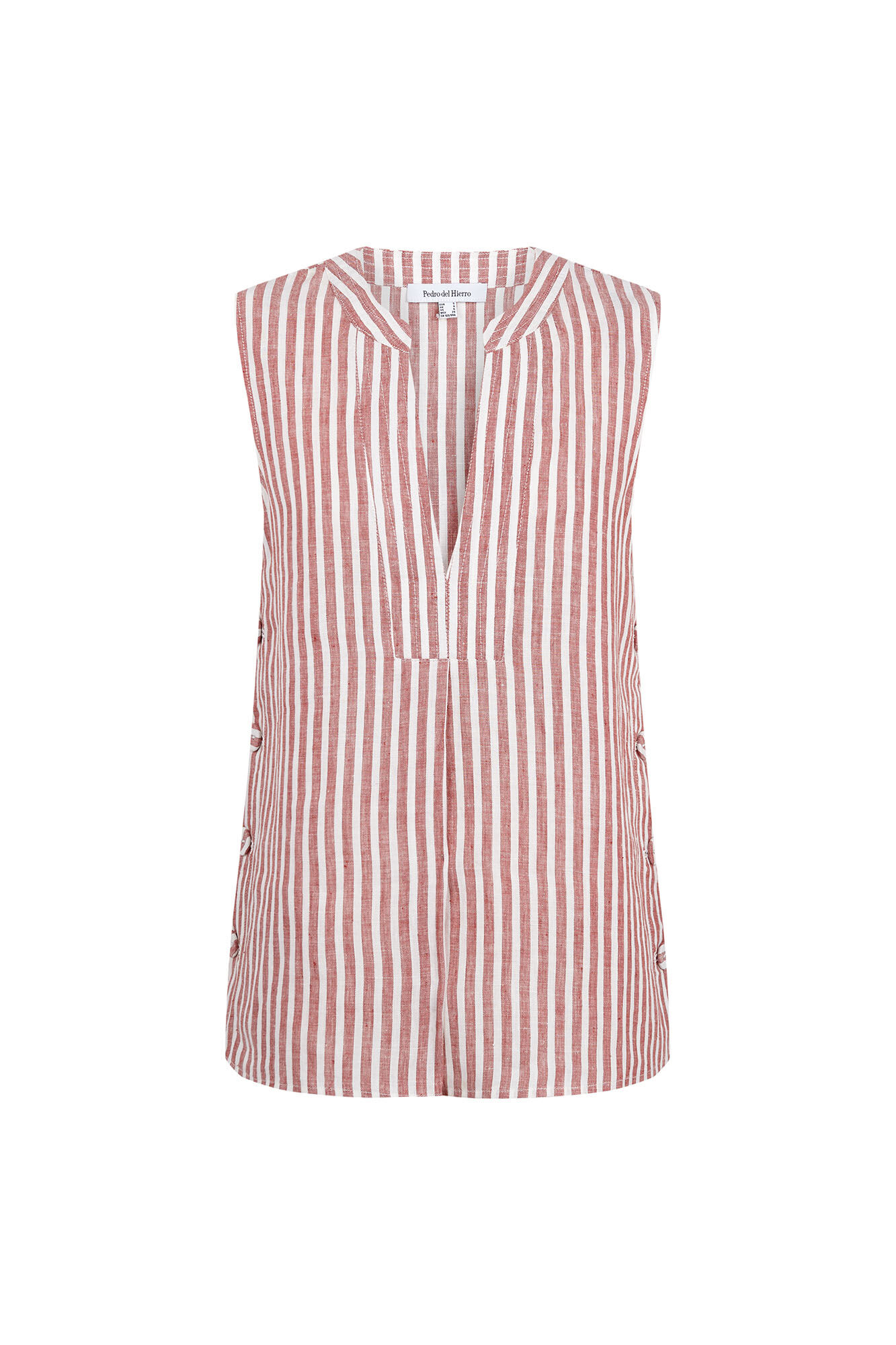 Pedro del Hierro Top lino rayas Rosa