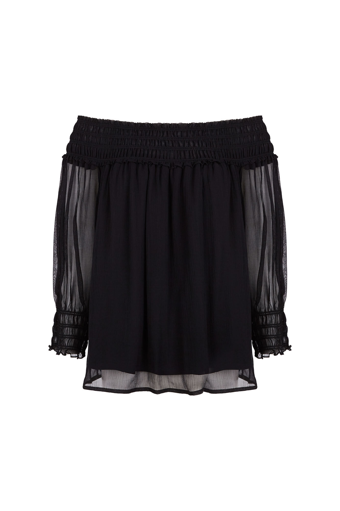 Pedro del Hierro Blusa gasa engomada Negro