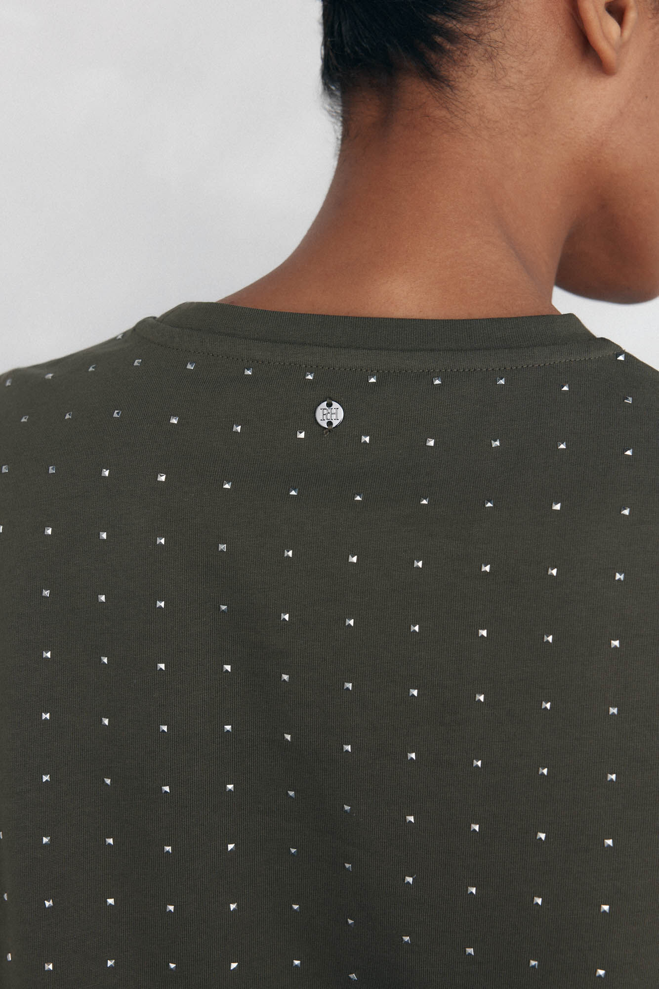 Pedro del Hierro Playera mini con tachuelas Verde