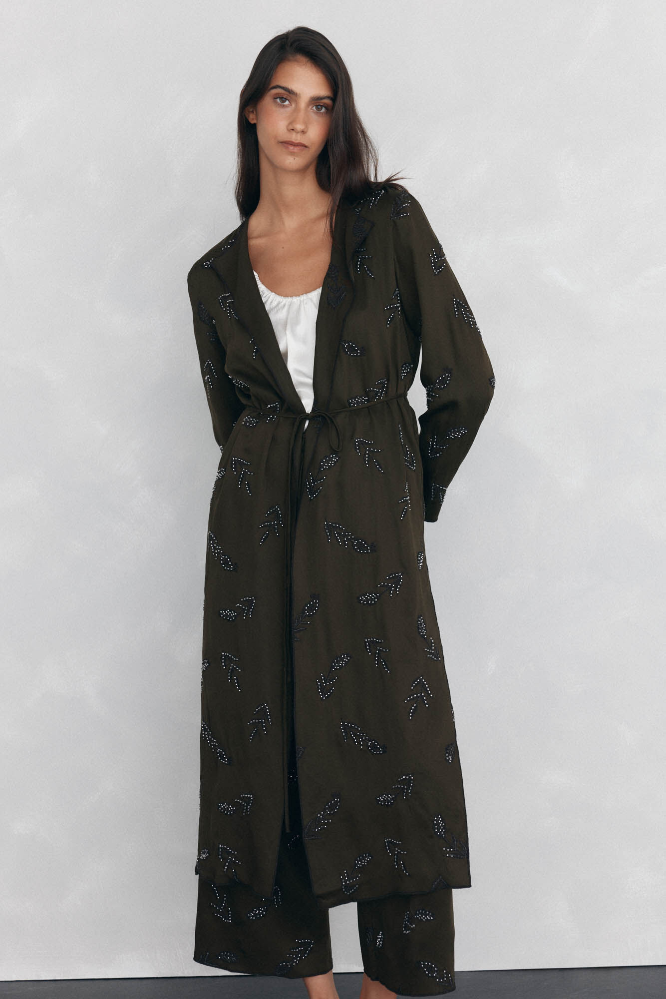 Pedro del Hierro Chaqueta larga bordada