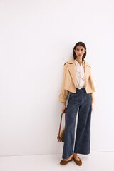 Pedro del Hierro Camisa sat&eacute;n volante Beige