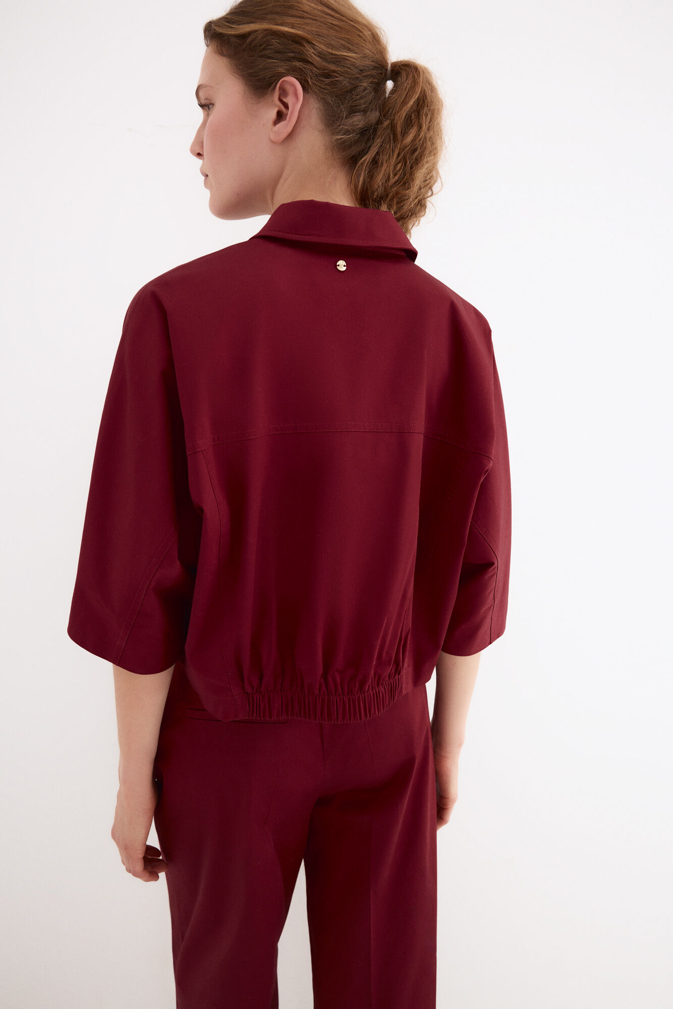 Pedro del Hierro Chaqueta de popel&iacute;n Burdeos