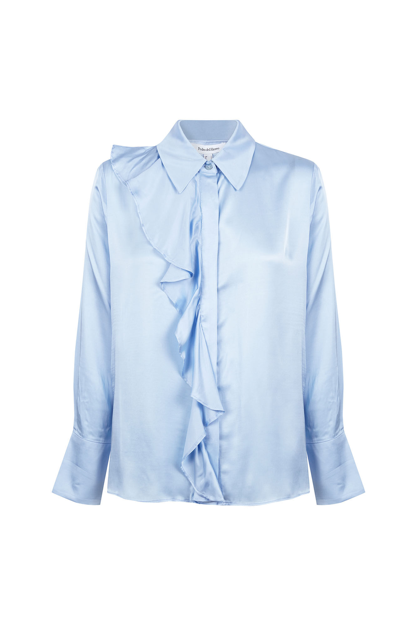 Pedro del Hierro Camisa sat&eacute;n volante Azul