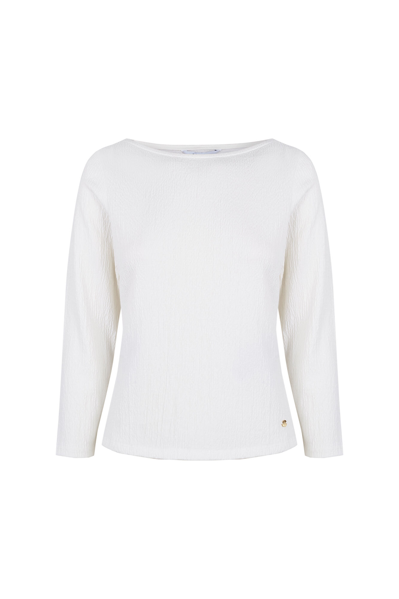 Pedro del Hierro Top arrugadito de cuello barco Blanco