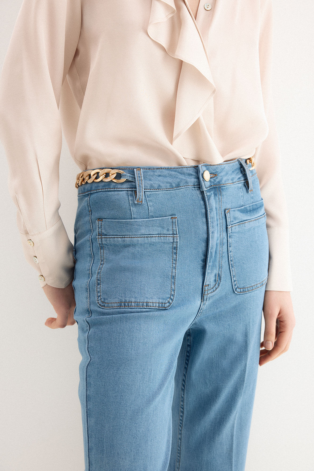 Pedro del Hierro Jeans stove pipe cropped Azul