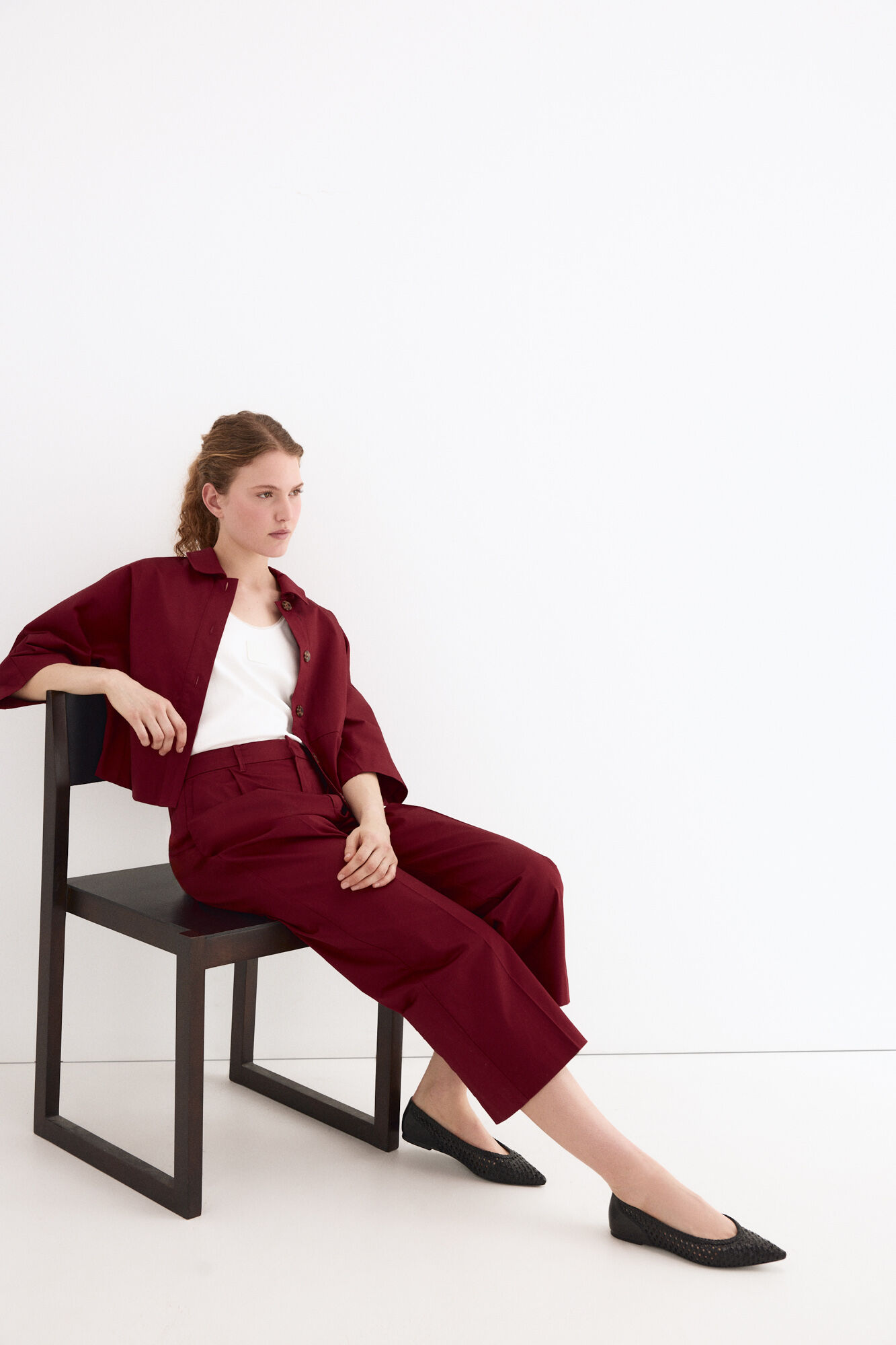 Pedro del Hierro Chaqueta de popel&iacute;n Burdeos