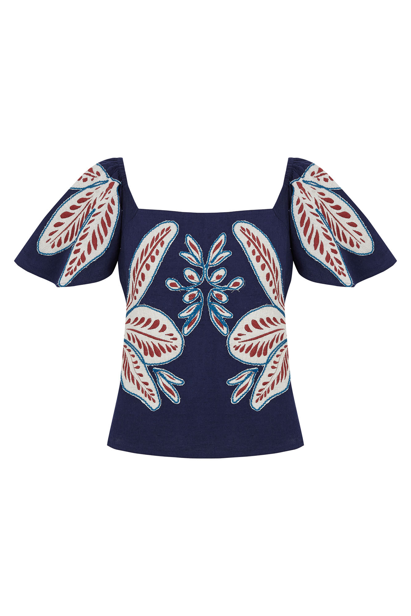 Pedro del Hierro Top bordado Azul
