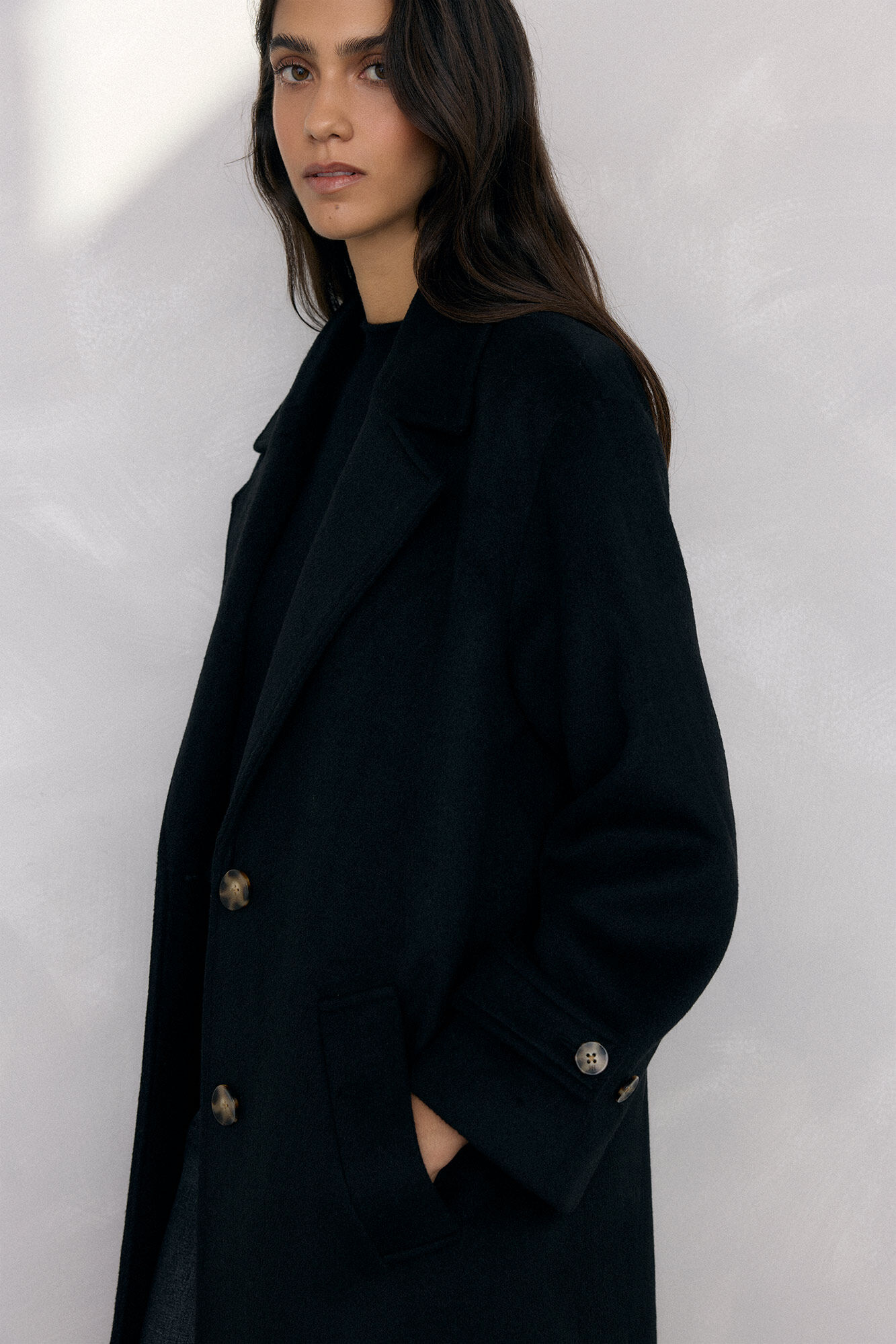 Pedro del Hierro Abrigo y chaleco interior Negro