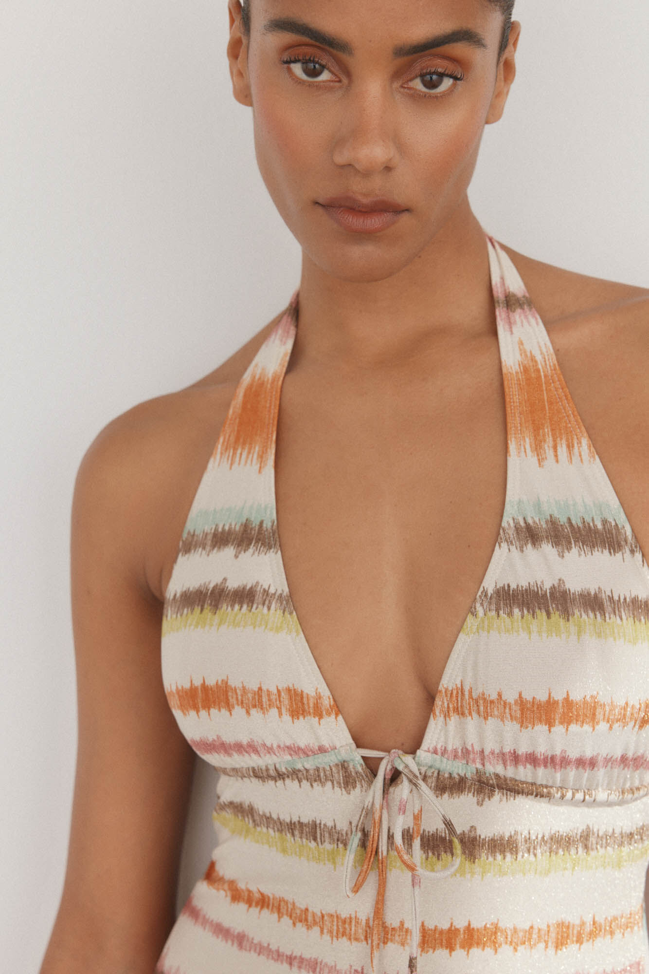 Pedro del Hierro Traje de ba&ntilde;o halter de lurex estampado Varios