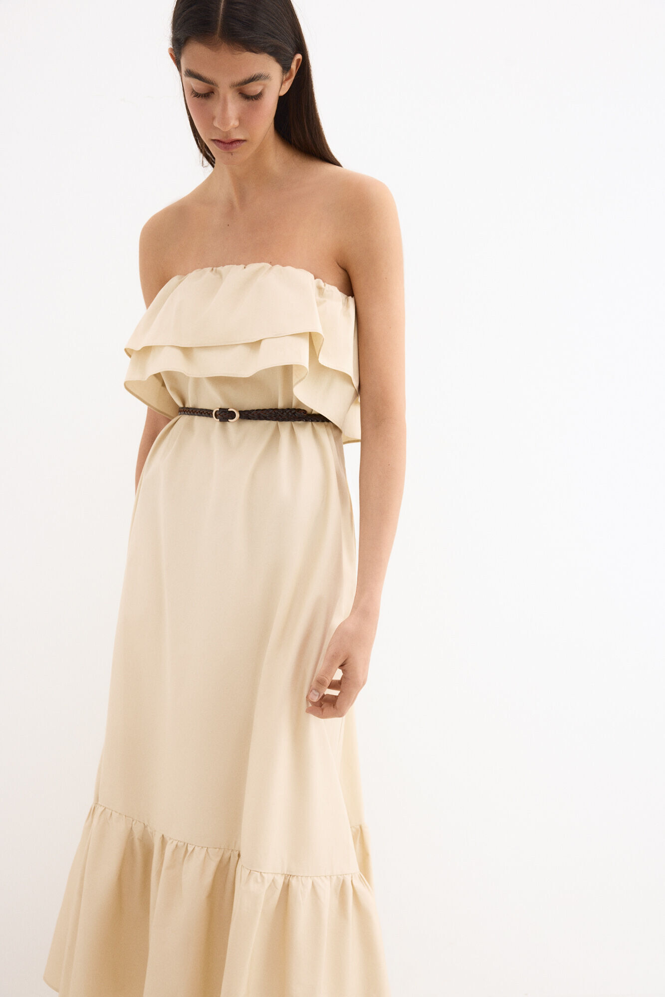 Pedro del Hierro Vestido algod&oacute;n palabra de honor