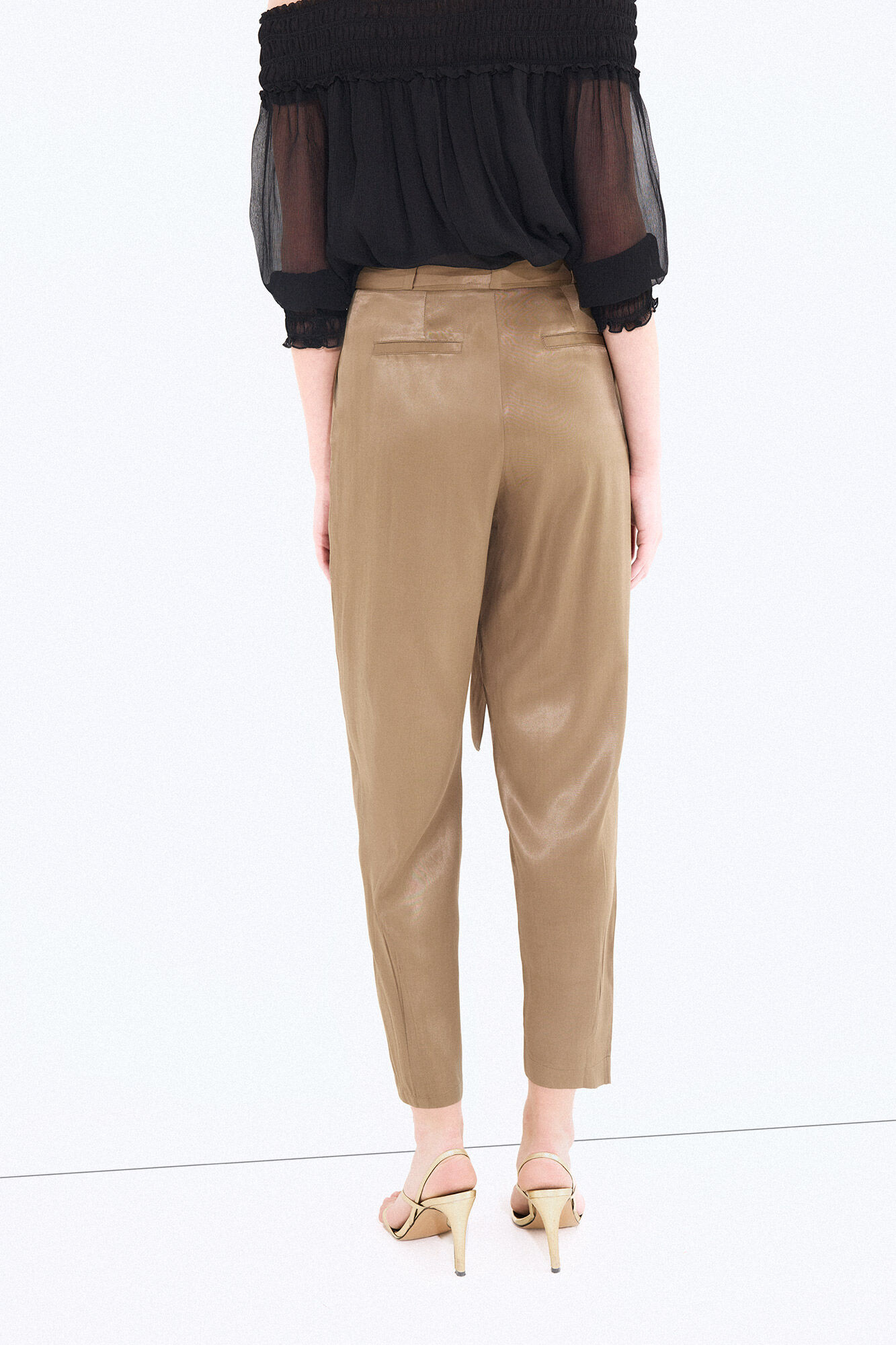 Pedro del Hierro Pantal&oacute;n satinado verde Verde