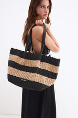 Pedro del Hierro Bolsa de playa a rayas Negro