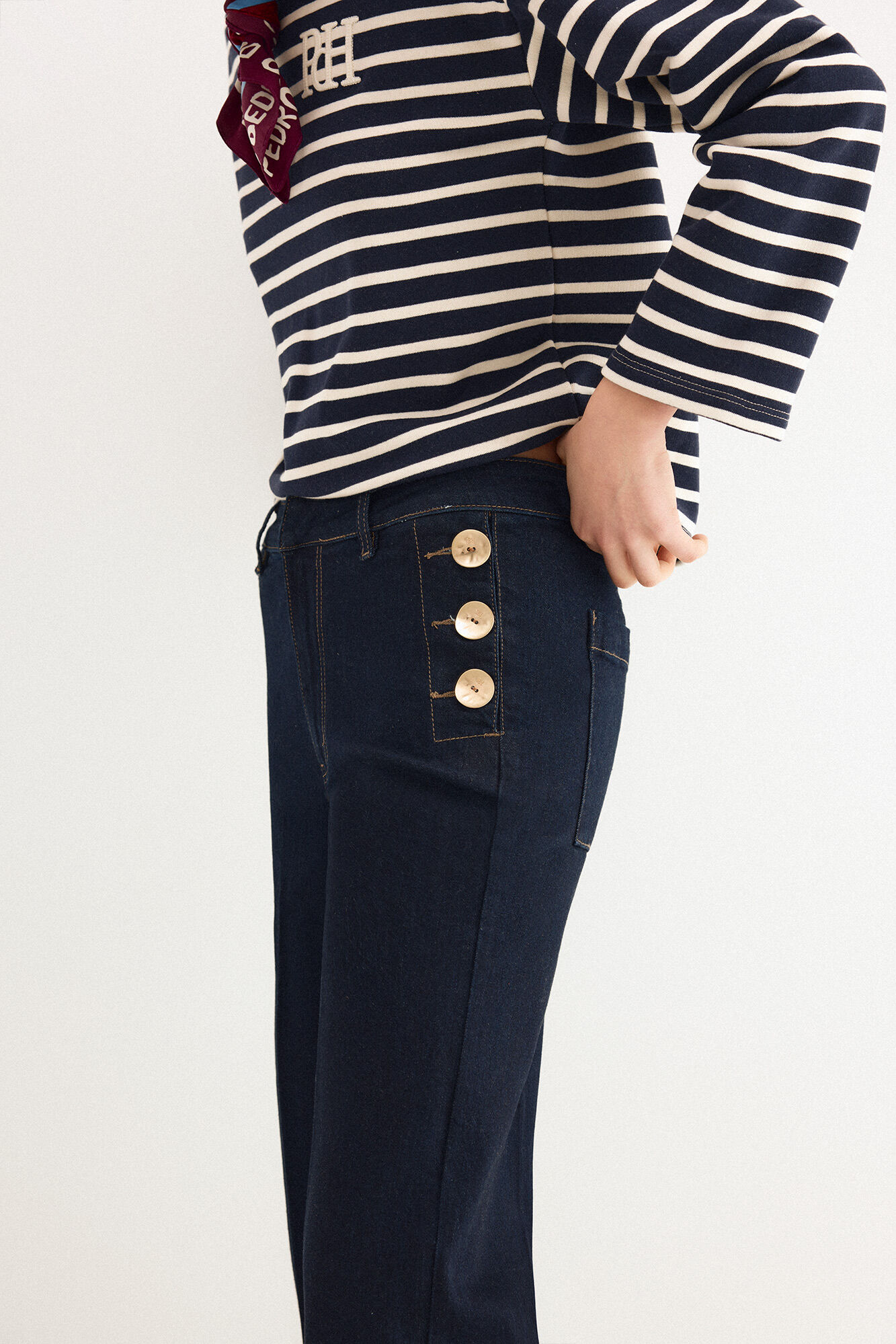 Pedro del Hierro Jeans wide leg capri Azul