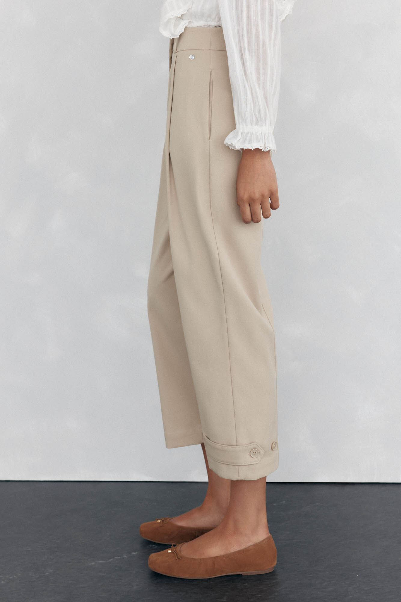Pedro del Hierro Pantal&oacute;n bajo ajustable Beige