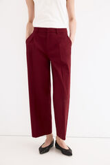 Pedro del Hierro Pantalones wide leg classic Burdeos