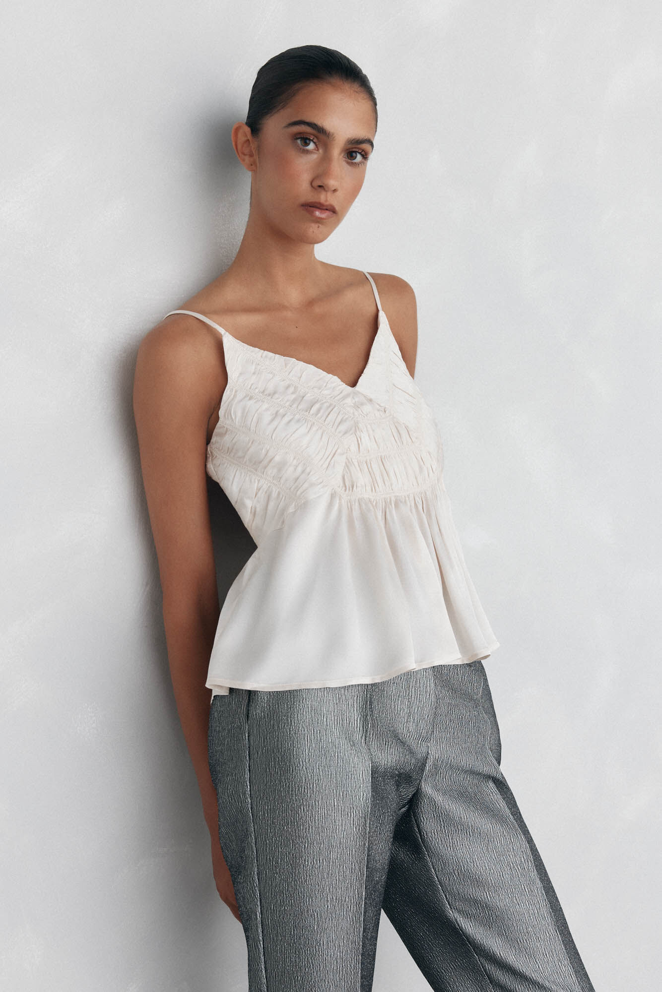 Pedro del Hierro Top de sat&eacute;n con tirantes