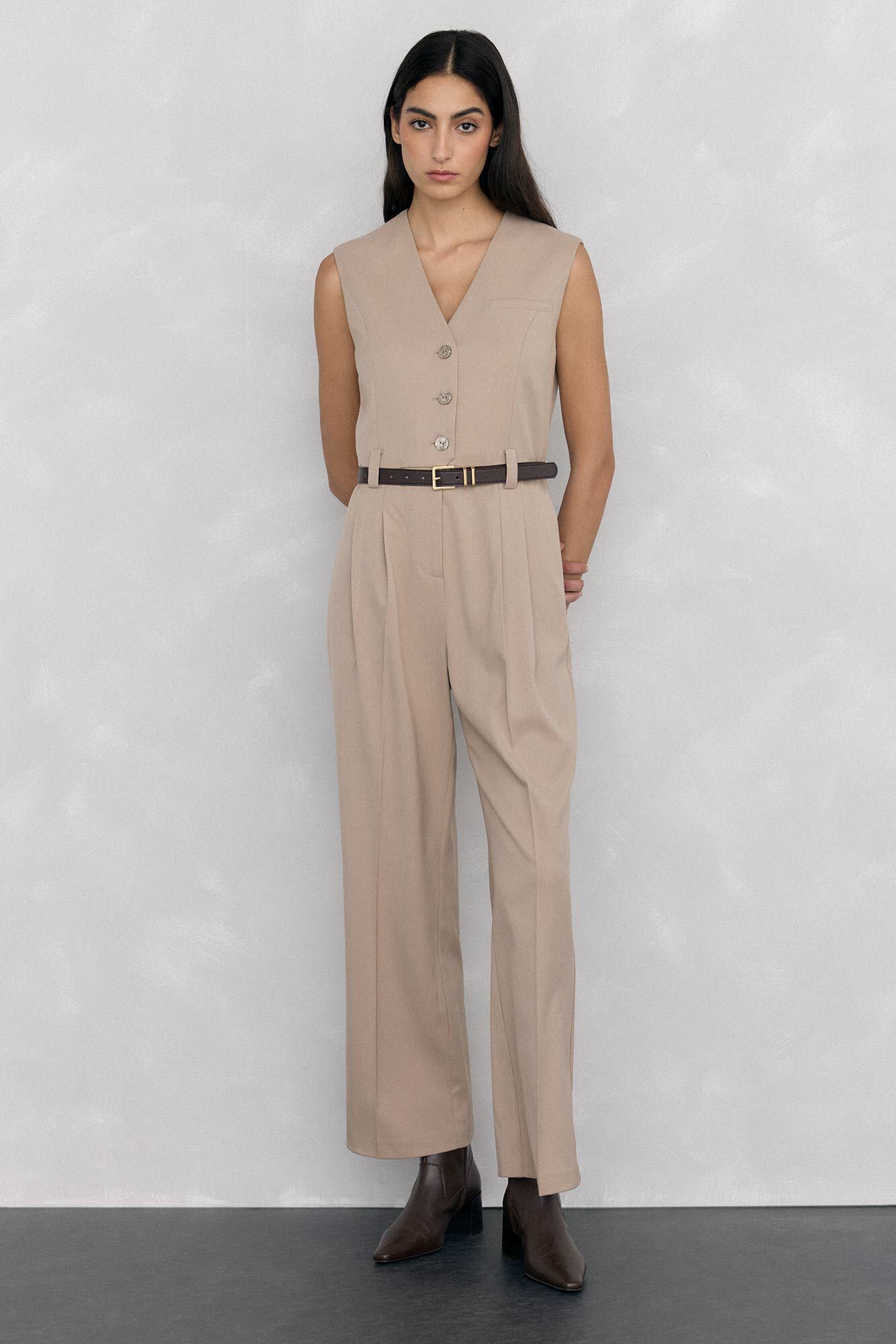 Pedro del Hierro Jumpsuit sastrero con cintur&oacute;n