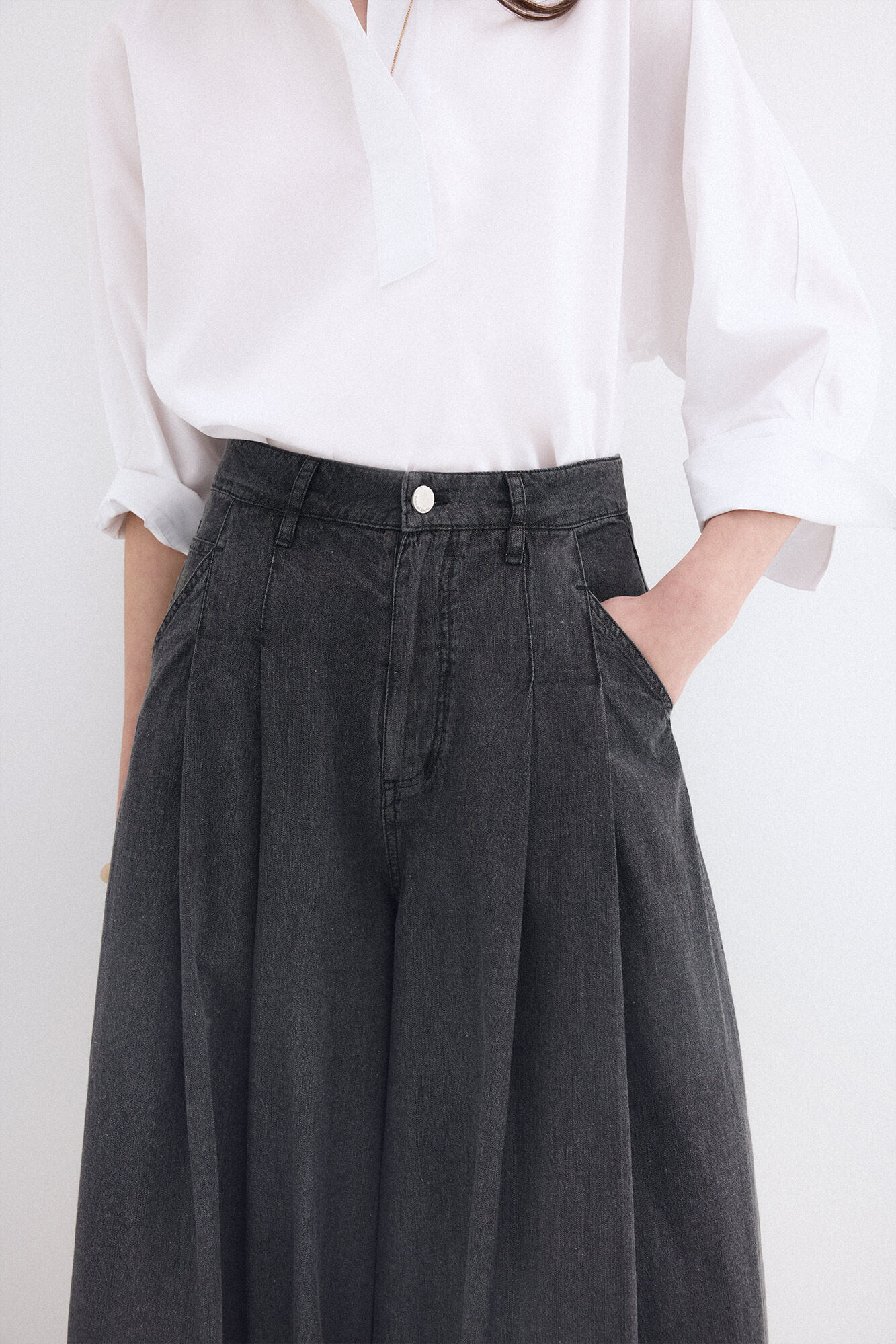 Pedro del Hierro Falda pantal&oacute;n vaquera Gris