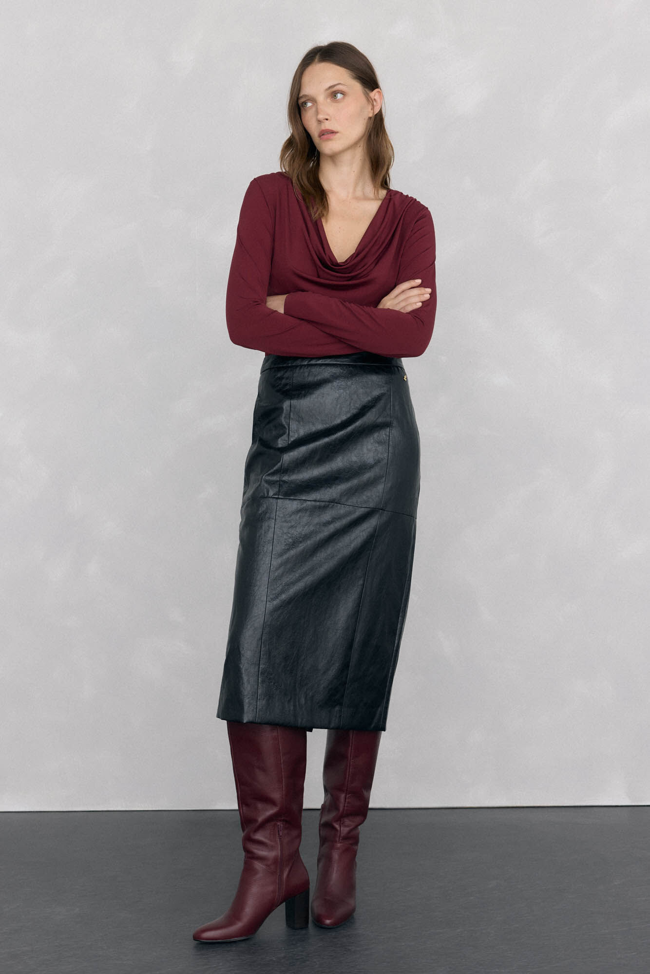 Pedro del Hierro Playera con escote drapeado