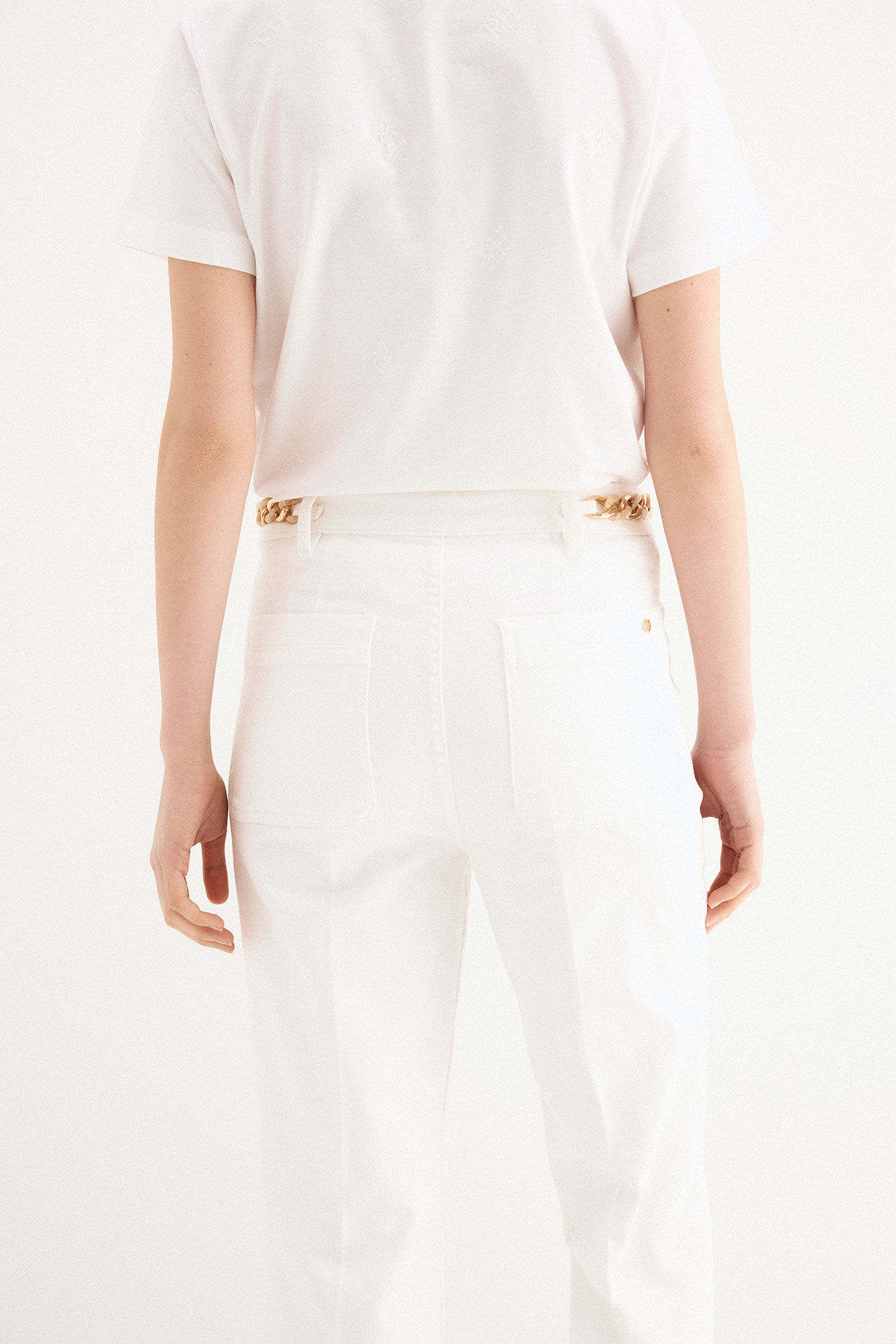 Pedro del Hierro Jeans stove pipe cropped Blanco