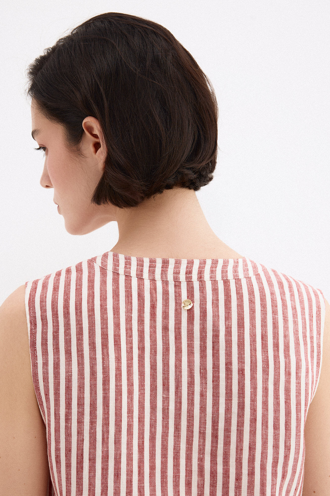 Pedro del Hierro Top lino rayas Rosa