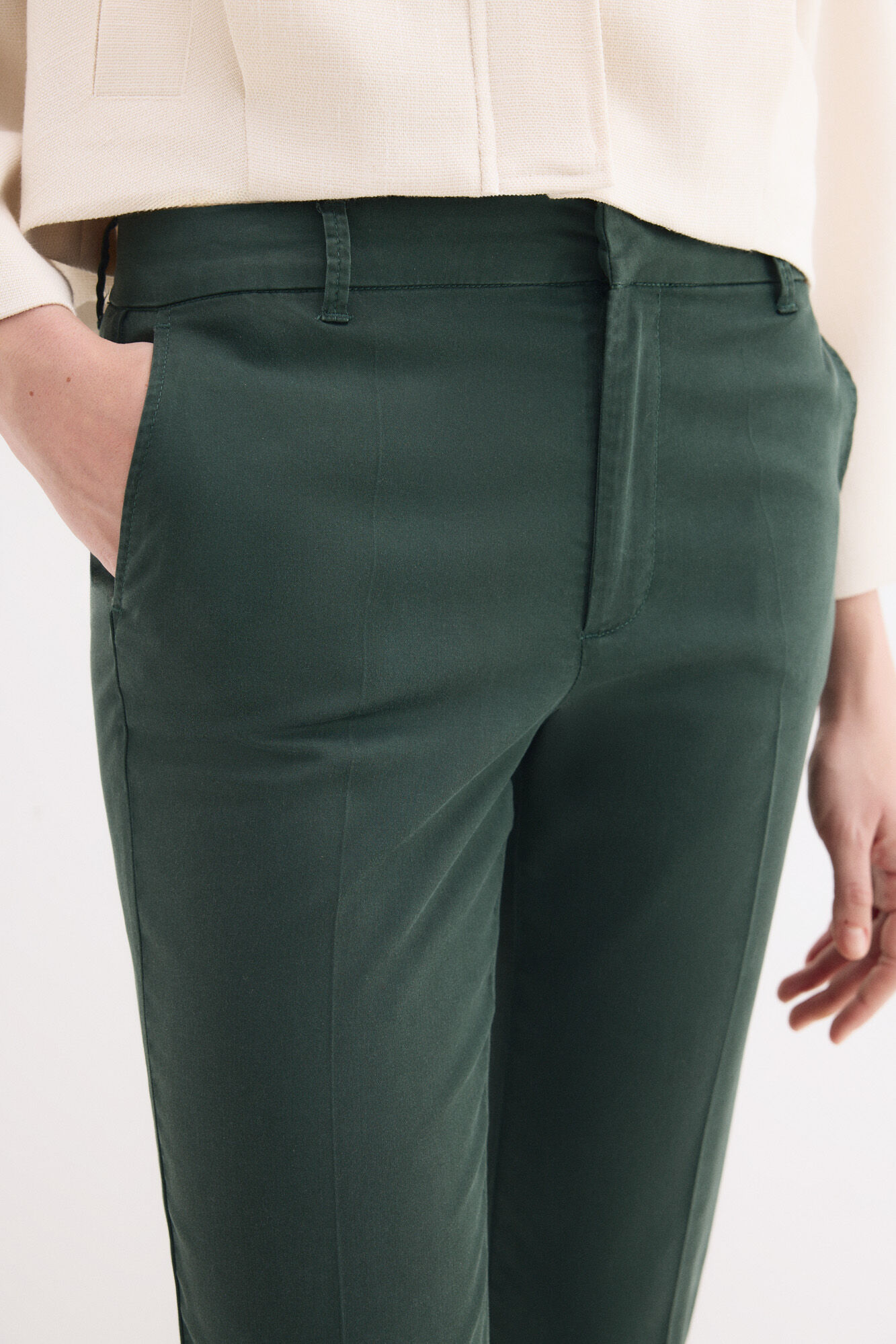 Pedro del Hierro Pantalones slim cl&aacute;sicos Verde