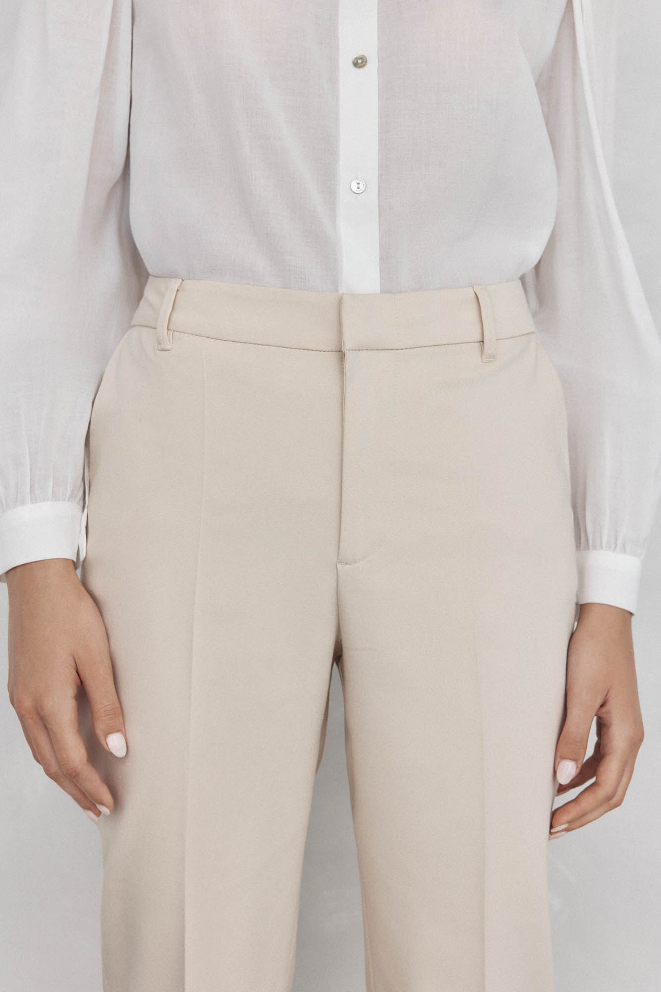 Pedro del Hierro Pantalones straight classic Beige