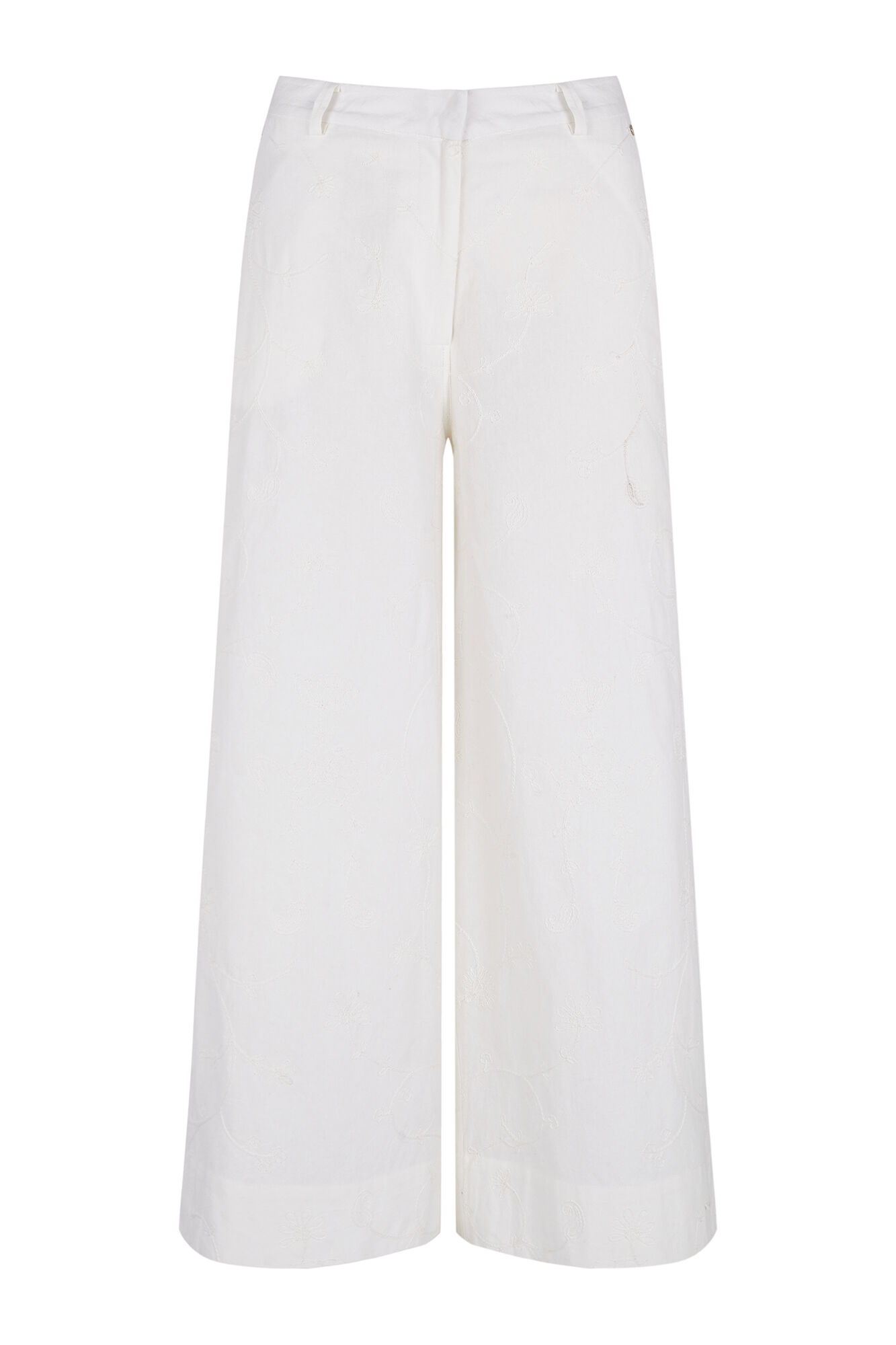 Pedro del Hierro Pantalones wide flare cl&aacute;sicos Blanco