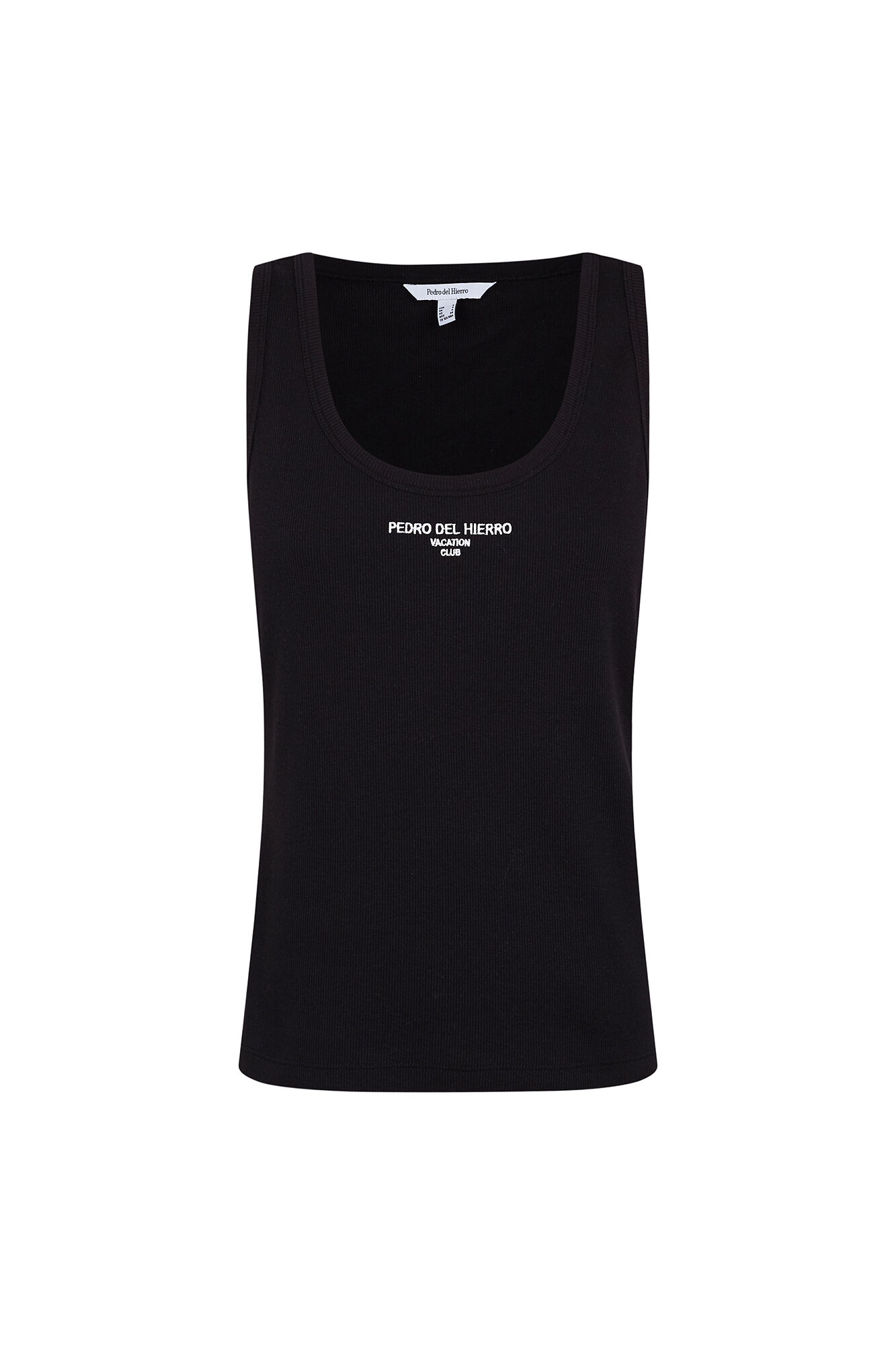 Pedro del Hierro Camiseta rib tirantes Negro