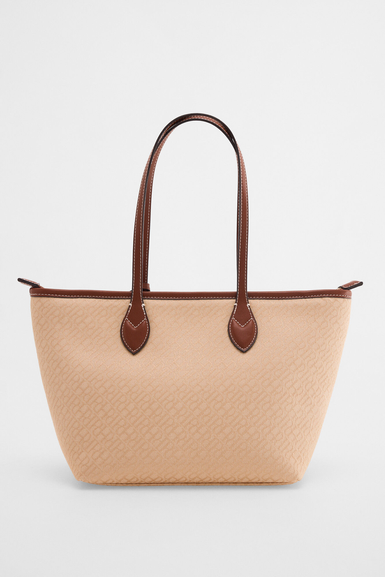Pedro del Hierro Bolsa shopper mediana jacquard Beige