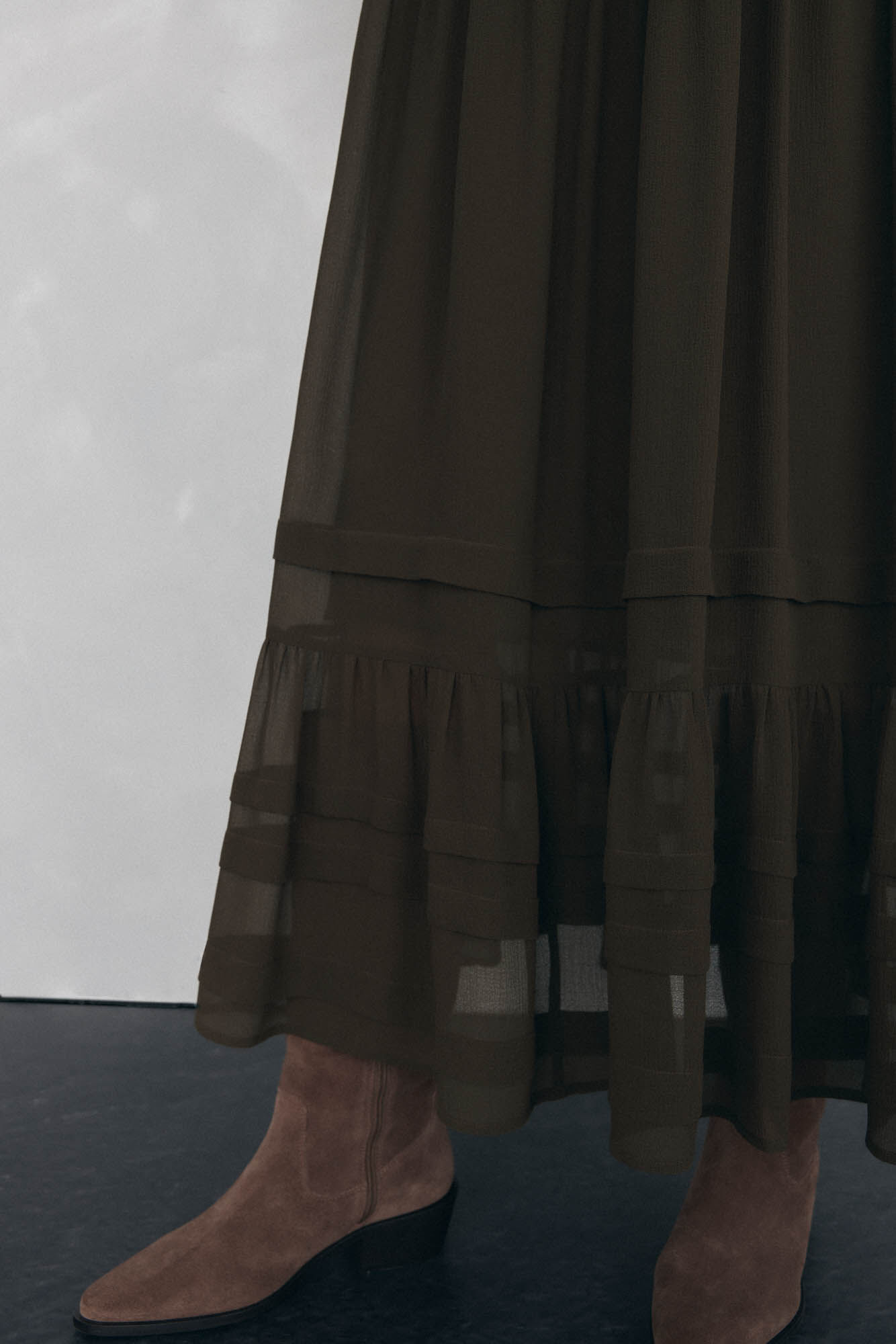 Pedro del Hierro Vestido largo con jaretas Verde