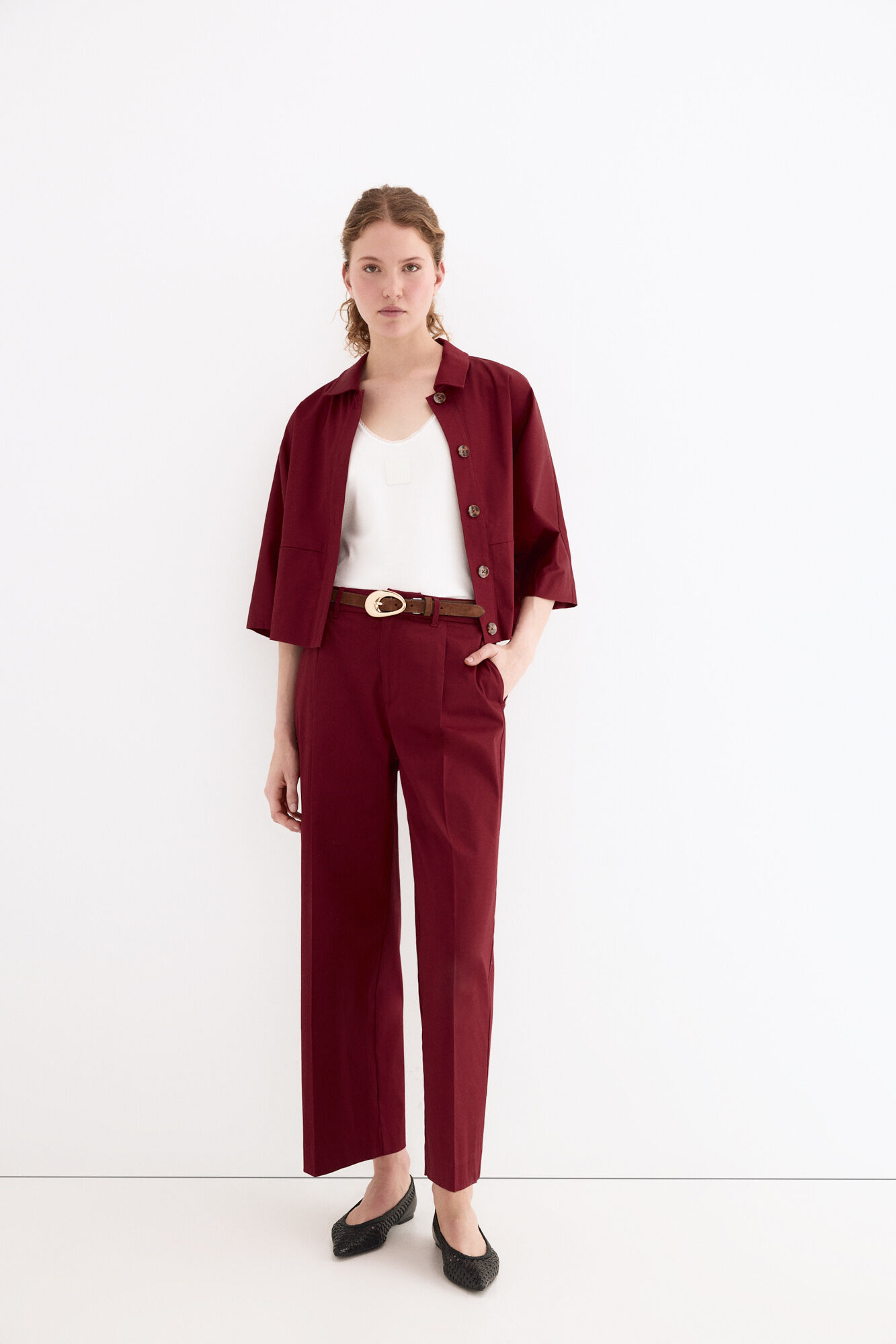 Pedro del Hierro Pantalones wide leg classic