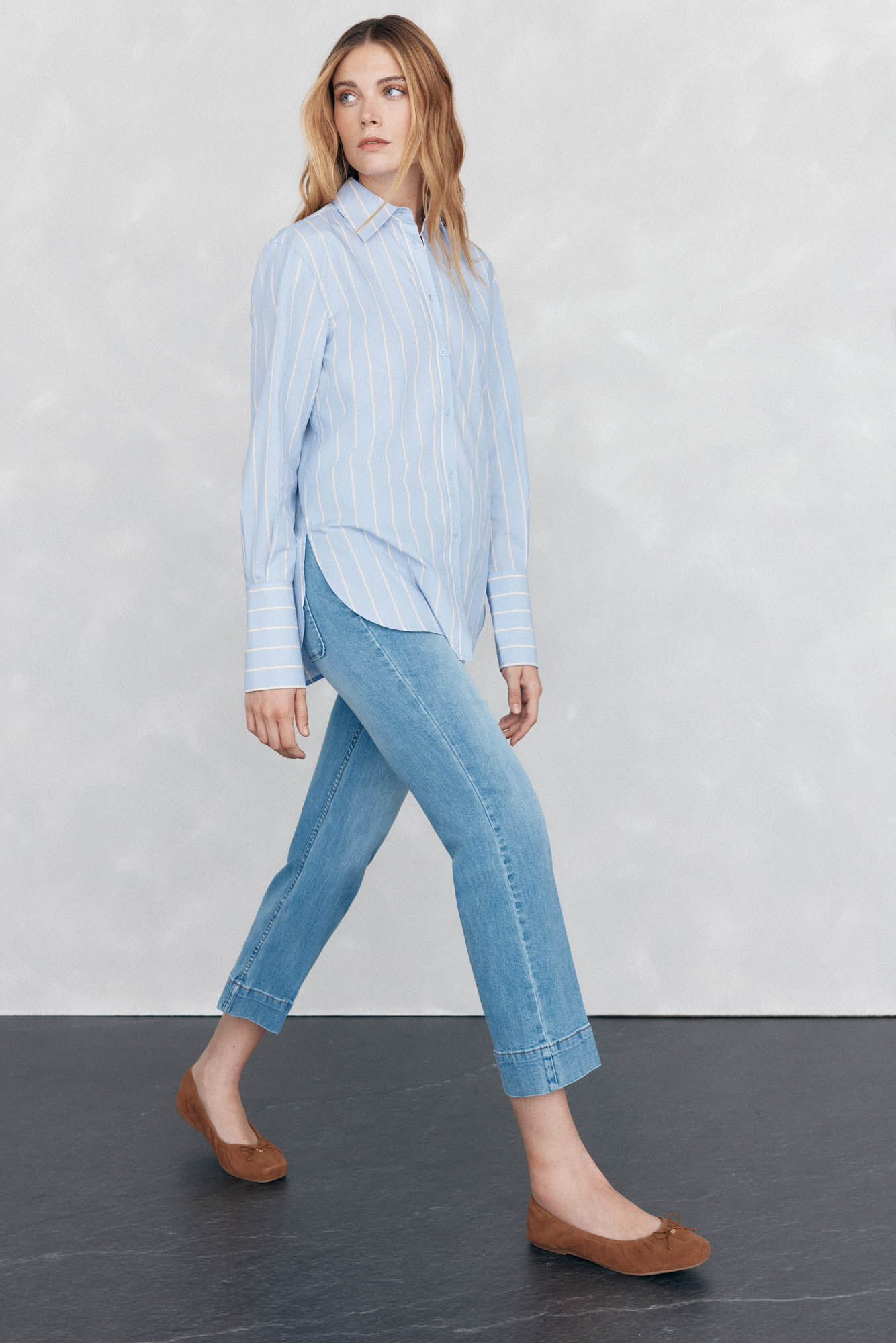 Pedro del Hierro Jeans stove pipe cropped Azul