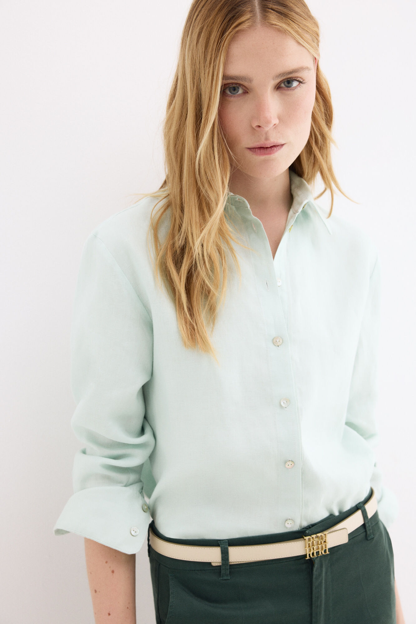 Pedro del Hierro Camisa de lino de manga larga