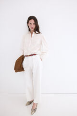 Pedro del Hierro Pantalones wide leg classic Blanco