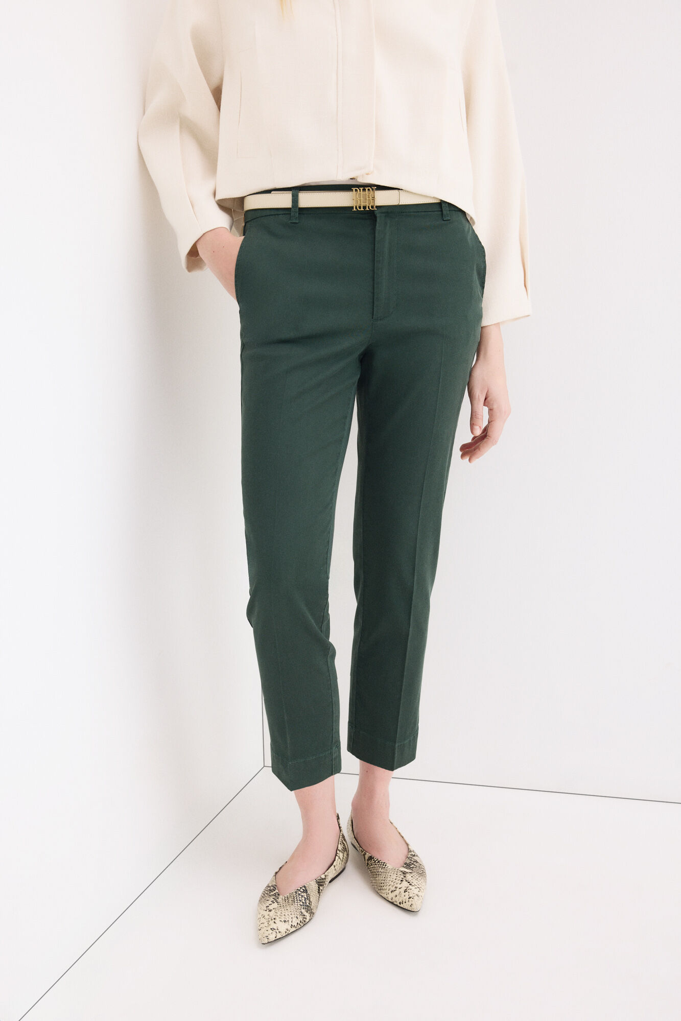Pedro del Hierro Pantalones slim cl&aacute;sicos Verde
