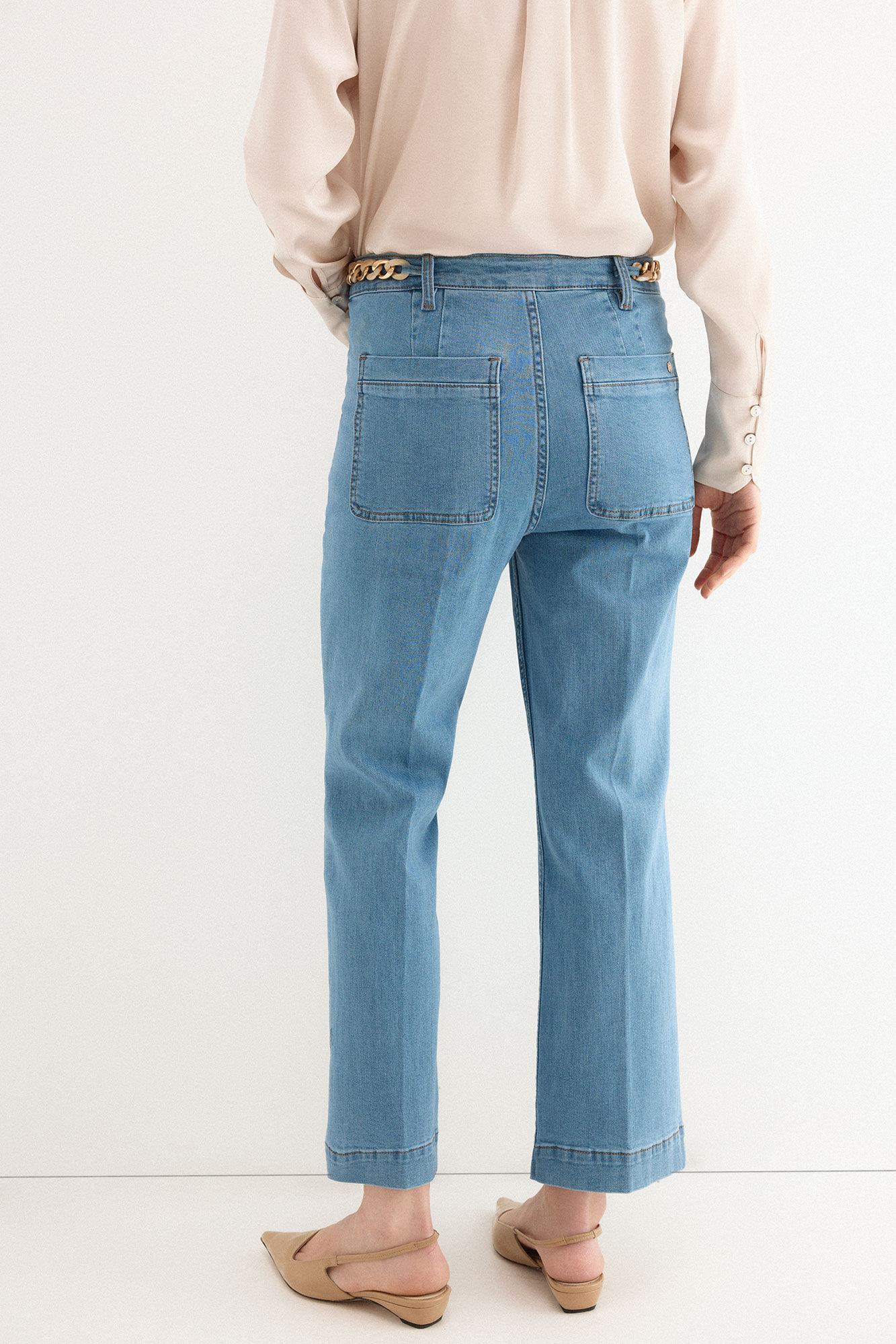 Pedro del Hierro Jeans stove pipe cropped Azul