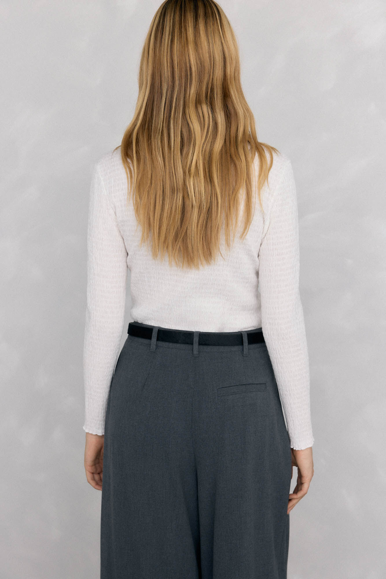 Pedro del Hierro Camiseta cuello chimenea estructura Blanco