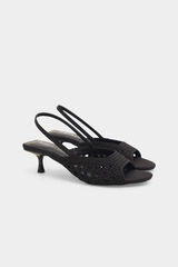 Pedro del Hierro Sandalia trenzada negra Negro