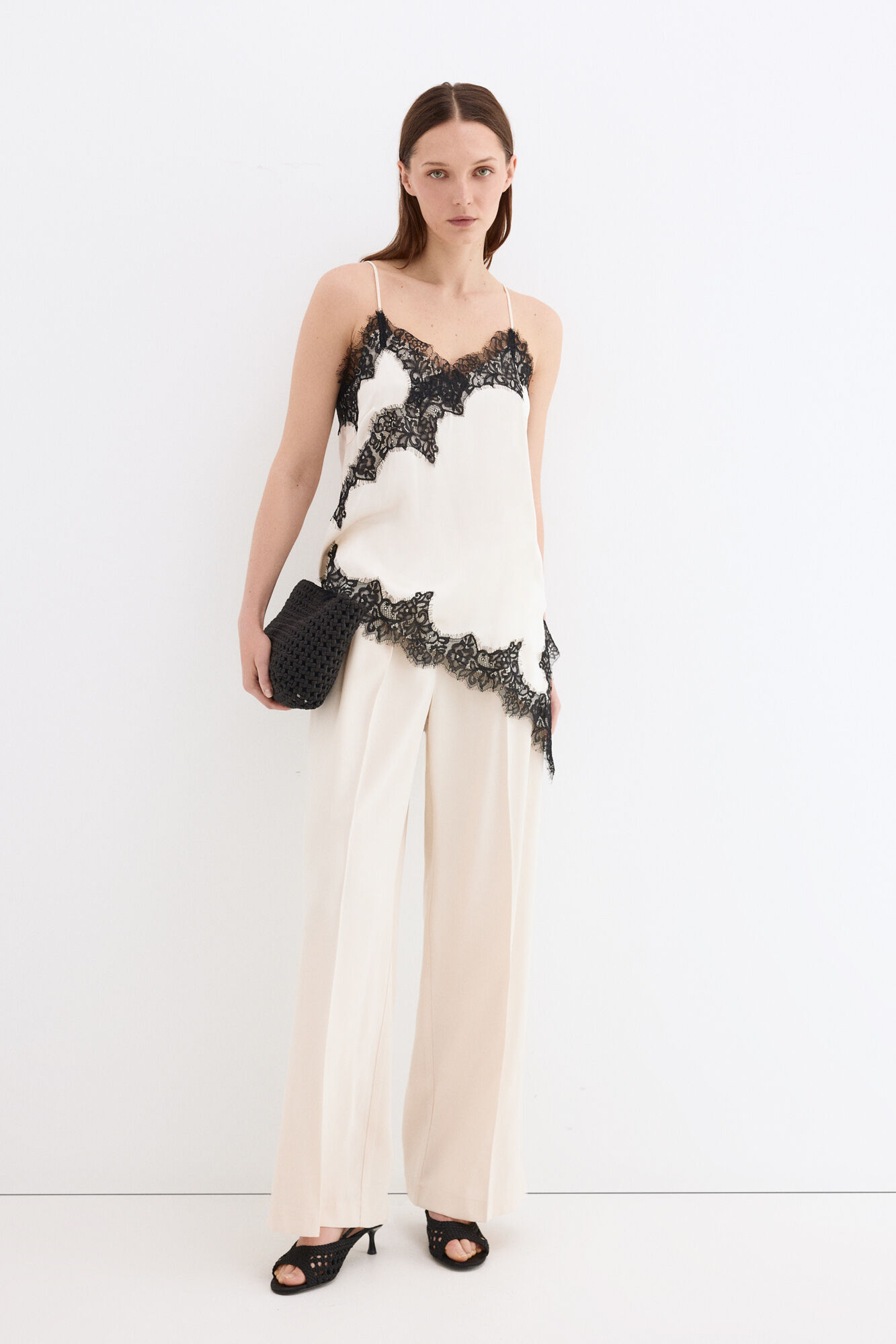 Pedro del Hierro Pantal&oacute;n wide leg Crudo