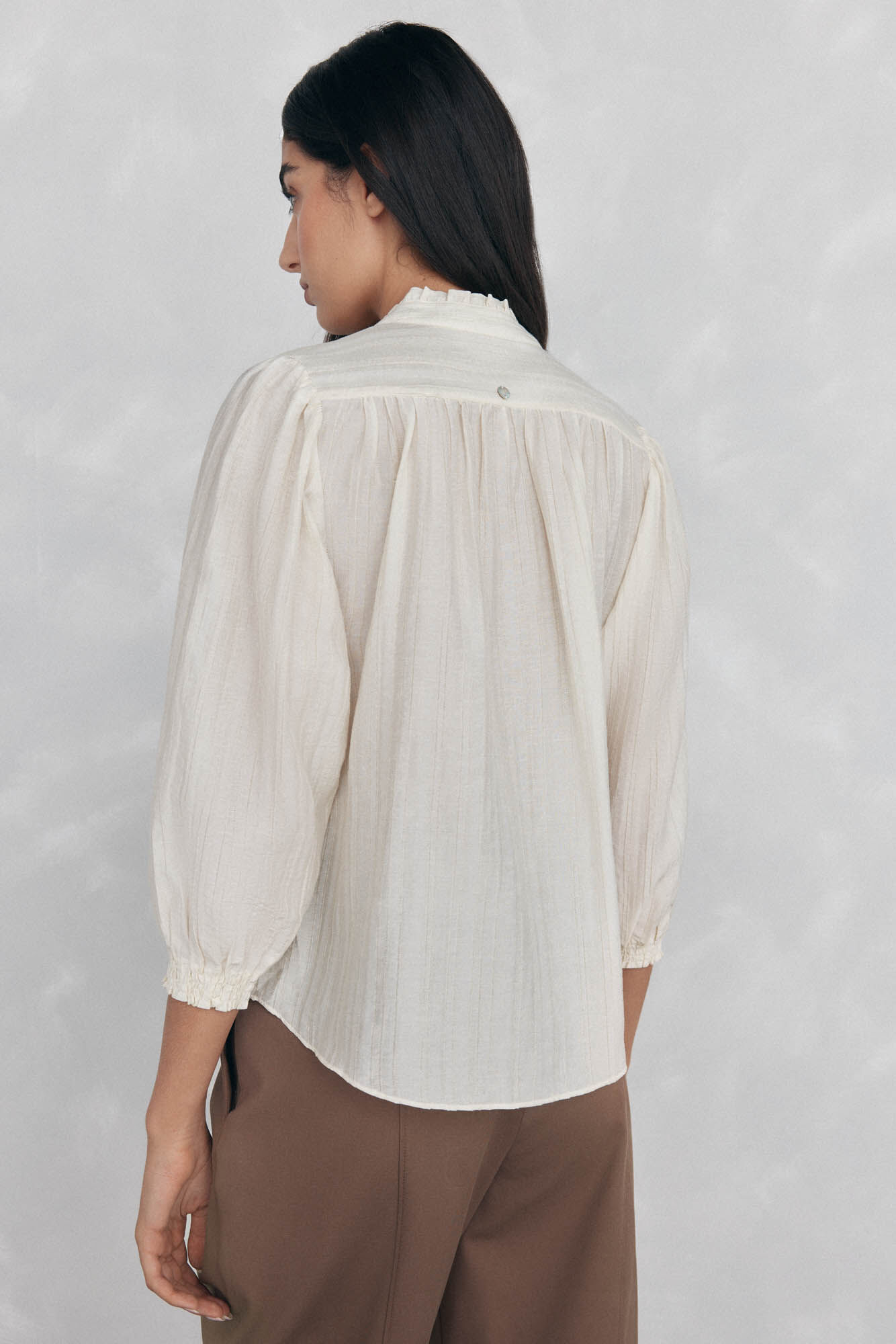 Pedro del Hierro Blusa holgada lisa Beige