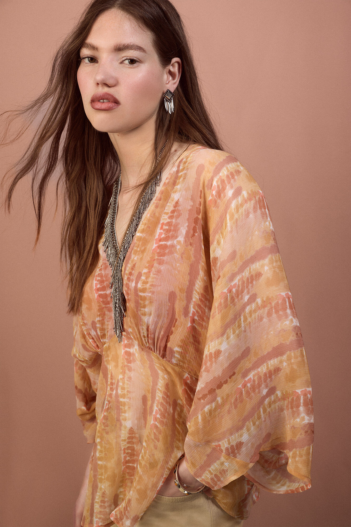 Slowlove Blusa fluida estampada