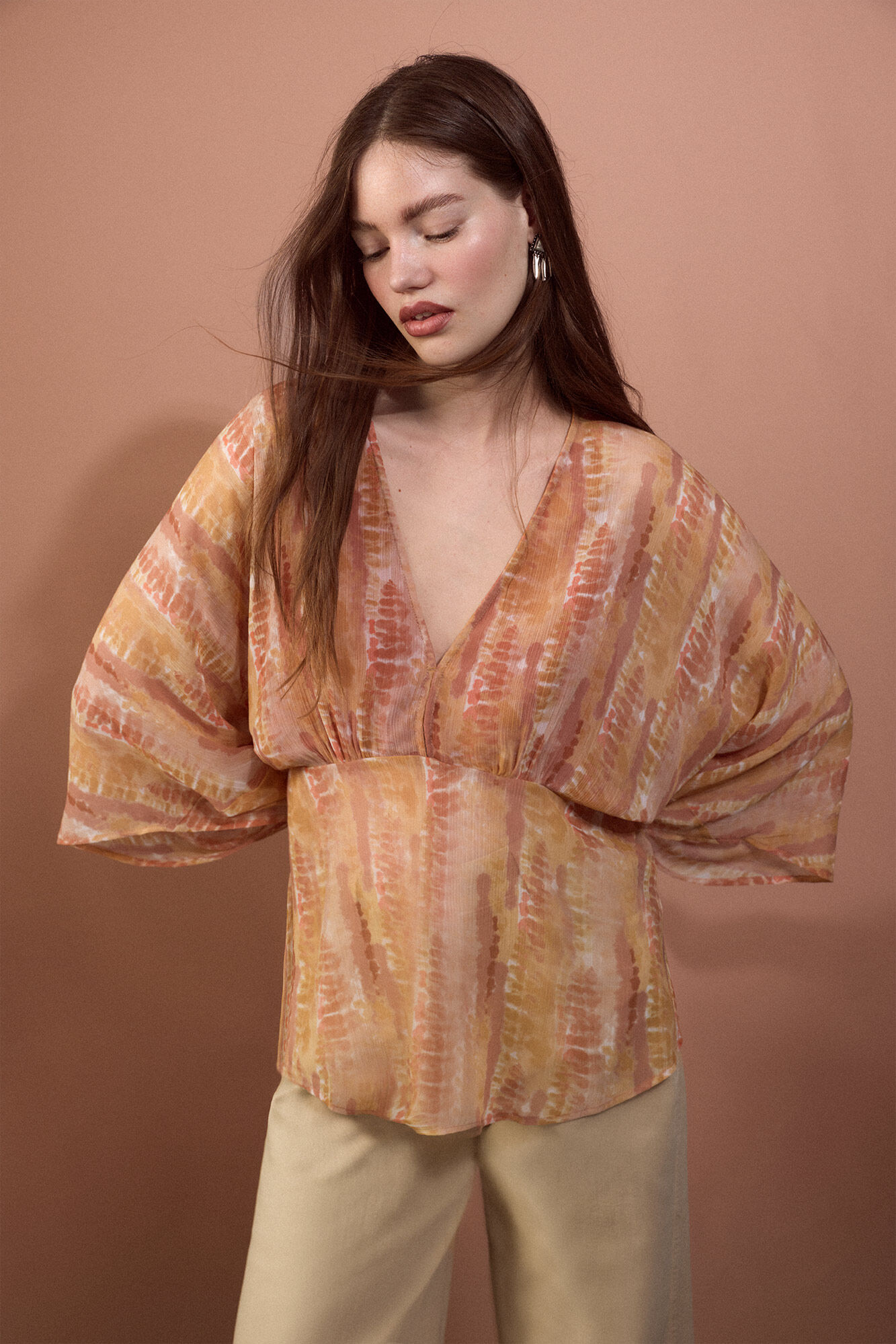 Slowlove Blusa fluida estampada Multicolor