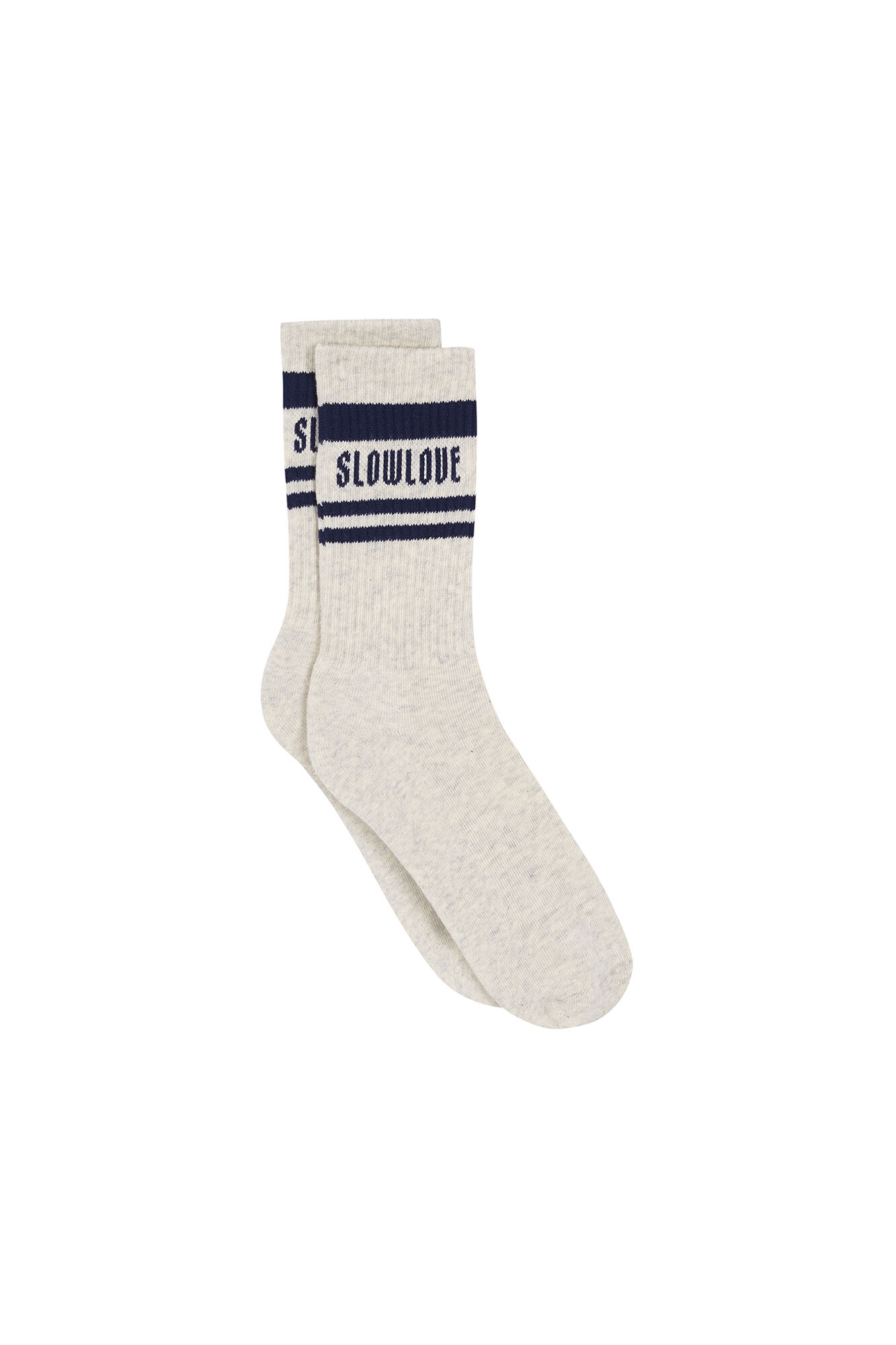 Slowlove Calcetines de rayas con logo Estampado azul