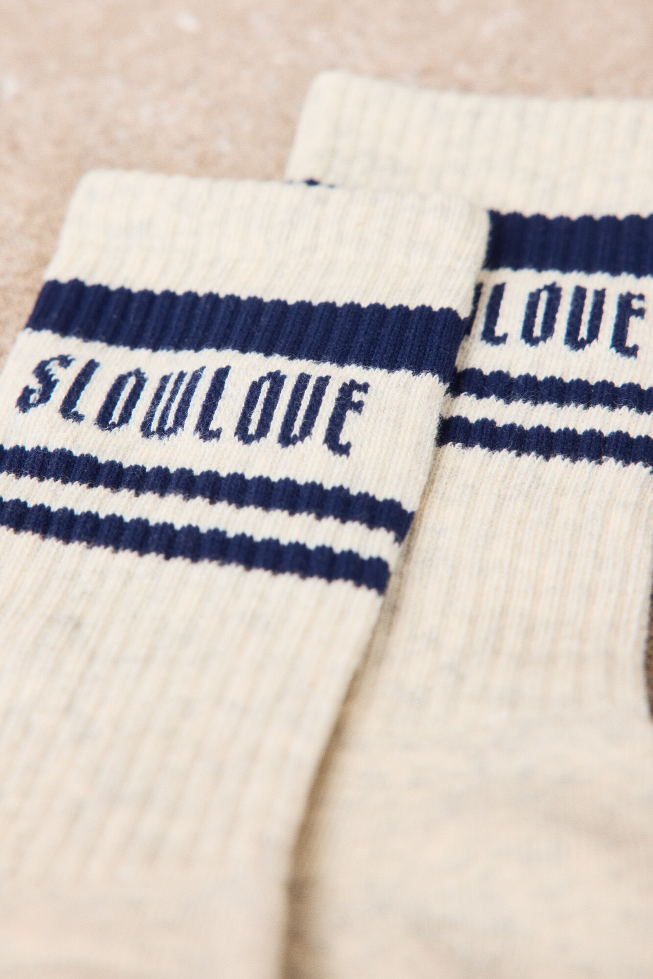 Slowlove Calcetines de rayas con logo