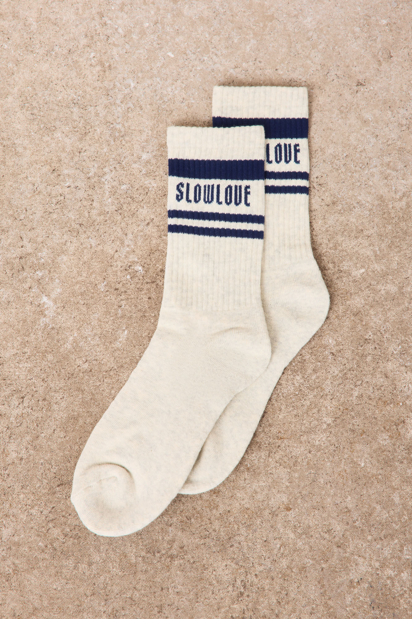 Slowlove Calcetines de rayas con logo