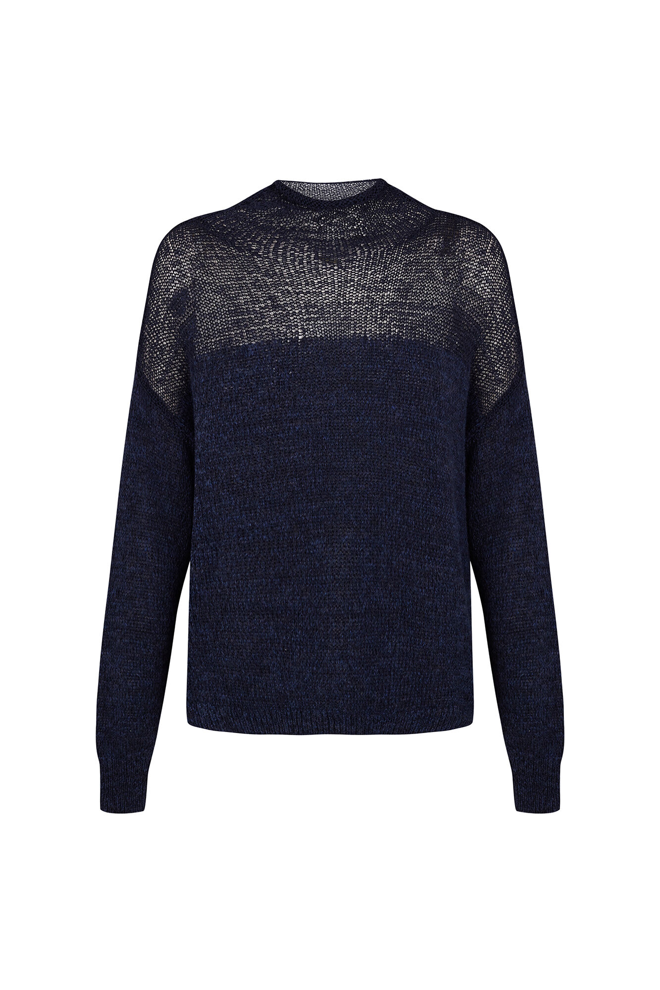 Slowlove Su&eacute;ter canes&uacute; transparente Azul marino