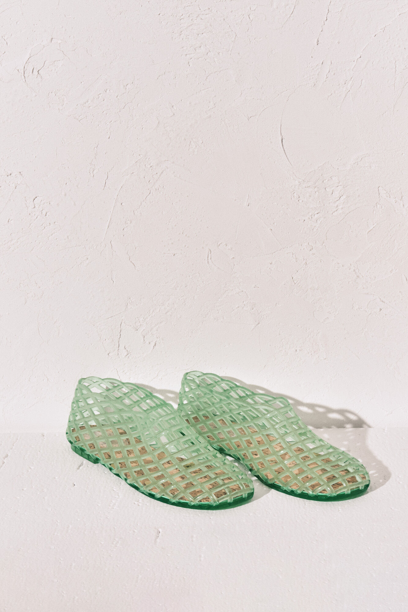 Women'secret Sandalias jelly con efecto de red verde verde